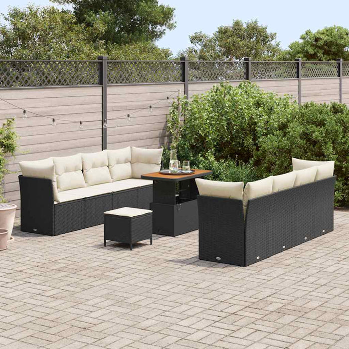 Set de canapele pentru grădină 11 pcs Negru poliratan - WALTI WALTI
