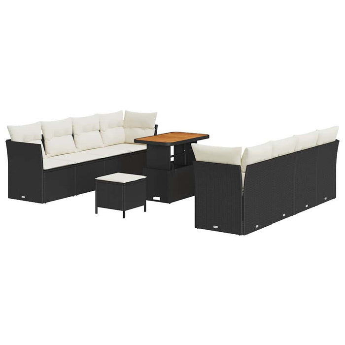 Set de canapele pentru grădină 11 pcs Negru poliratan - WALTI WALTI