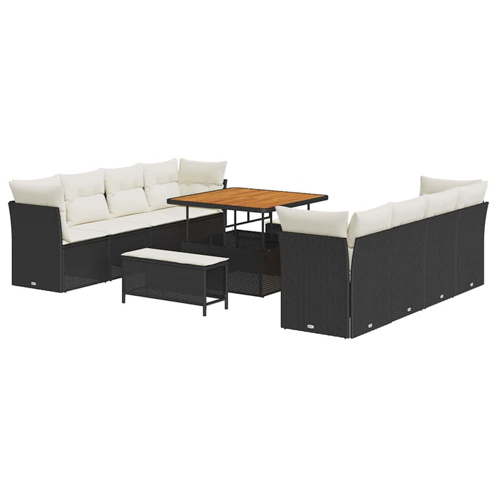 Set de canapele pentru grădină 11 pcs Negru poliratan - WALTI WALTI