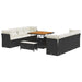 Set de canapele pentru grădină 11 pcs Negru poliratan - WALTI WALTI