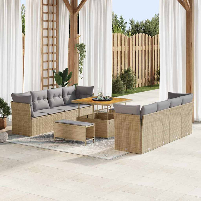 Set de canapele pentru grădină 11 pcs Bej poliratan - WALTI WALTI