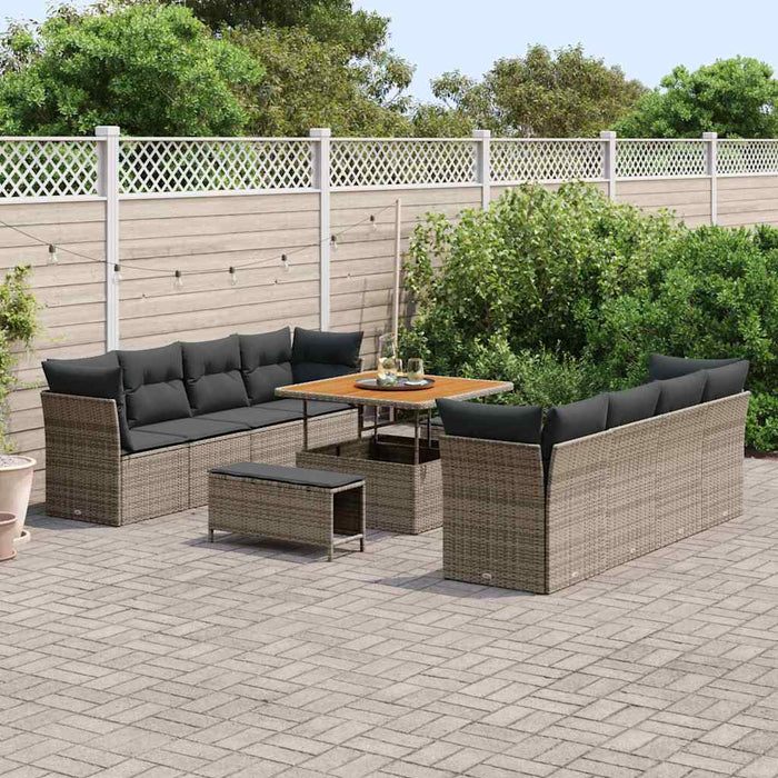 Set de canapele pentru grădină 11 pcs Gri poliratan - WALTI WALTI