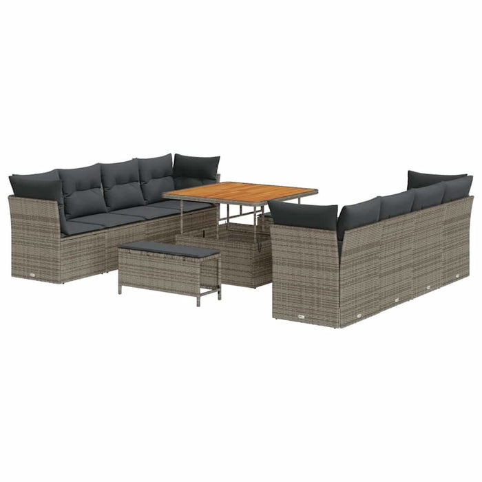 Set de canapele pentru grădină 11 pcs Gri poliratan - WALTI WALTI