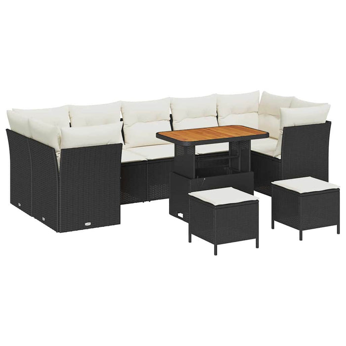 Set de canapele pentru grădină 10 pcs Negru poliratan - WALTI WALTI