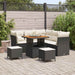 Set canapea grădină 8 piese cu perne, Rattan, Polipropilenă, Negru, Acacia - WALTI WALTI