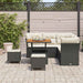 Set canapea grădină 8 piese cu perne, Rattan, Polipropilenă, Negru, Acacia - WALTI WALTI