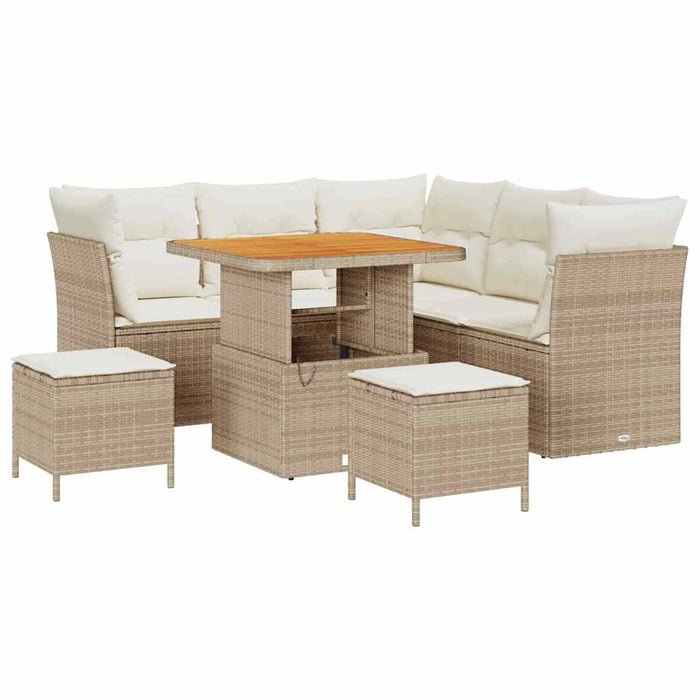Set de canapele pentru grădină 8 pcs Bej poliratan - WALTI WALTI
