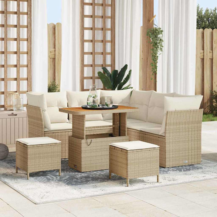 Set de canapele pentru grădină 8 pcs Bej poliratan - WALTI WALTI
