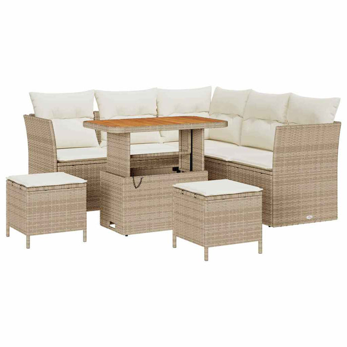 Set de canapele pentru grădină 8 pcs Bej poliratan - WALTI WALTI