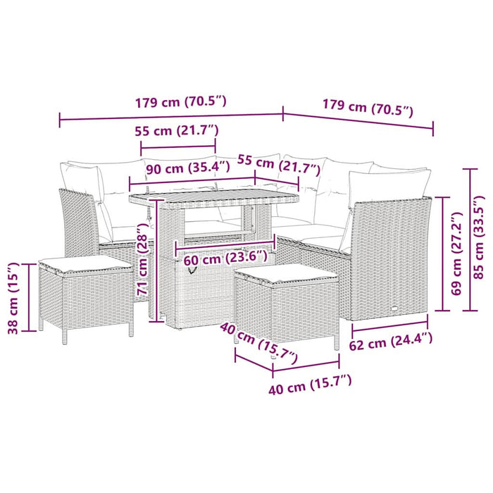 Set de canapele pentru grădină 8 pcs Bej poliratan - WALTI WALTI