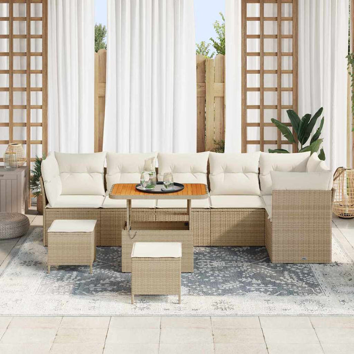 Set de canapele pentru grădină 9 pcs Bej poliratan - WALTI WALTI