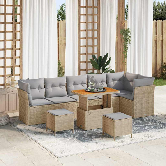 Set de canapele pentru grădină 8 pcs Bej poliratan - WALTI WALTI
