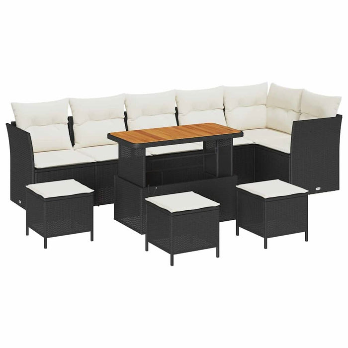 Set de canapele pentru grădină 10 pcs Negru poliratan - WALTI WALTI