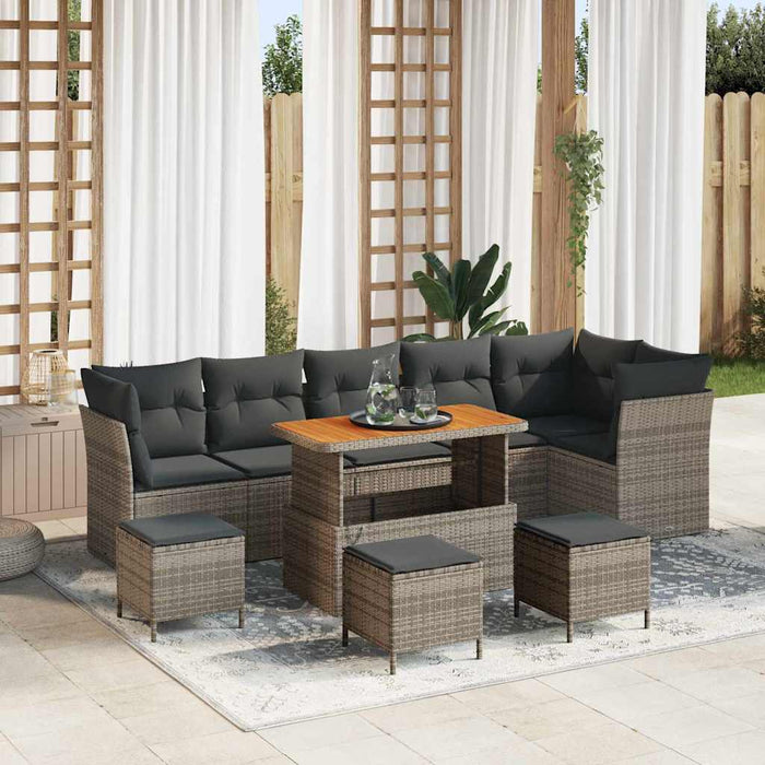 Set de canapele pentru grădină 10 pcs Gri poliratan - WALTI WALTI