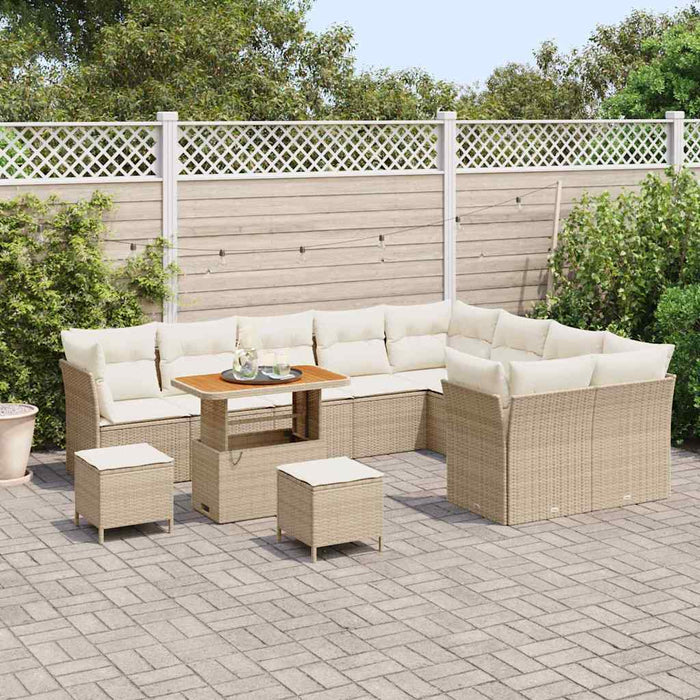 Set de canapele pentru grădină 12 pcs Bej poliratan - WALTI WALTI