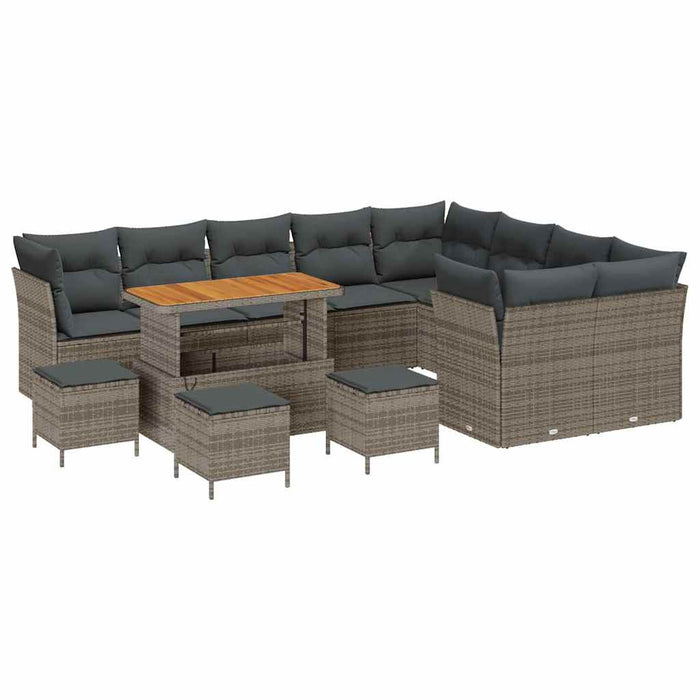 Set de canapele pentru grădină 13 pcs Gri poliratan - WALTI WALTI