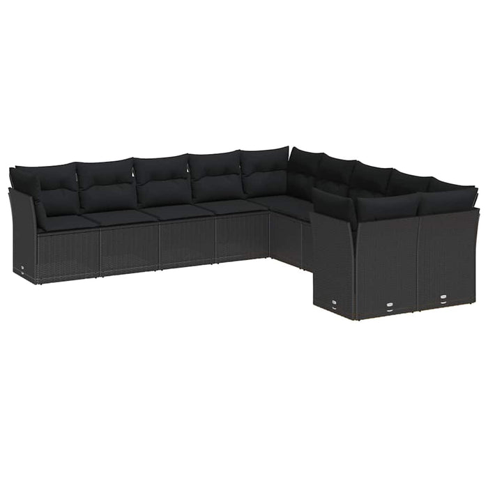 Set de canapele pentru grădină 13 pcs Negru poliratan - WALTI WALTI