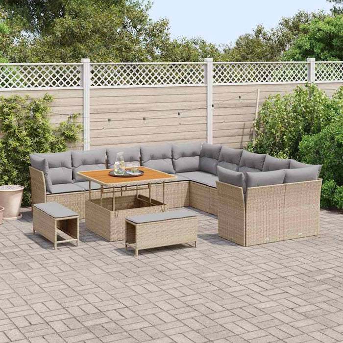 Set de canapele pentru grădină 13 pcs Bej poliratan - WALTI WALTI