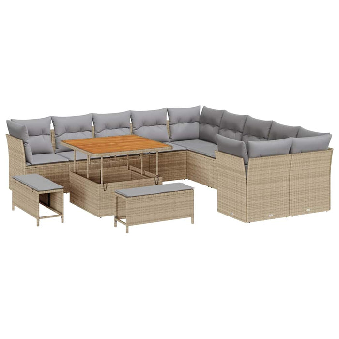 Set de canapele pentru grădină 13 pcs Bej poliratan - WALTI WALTI