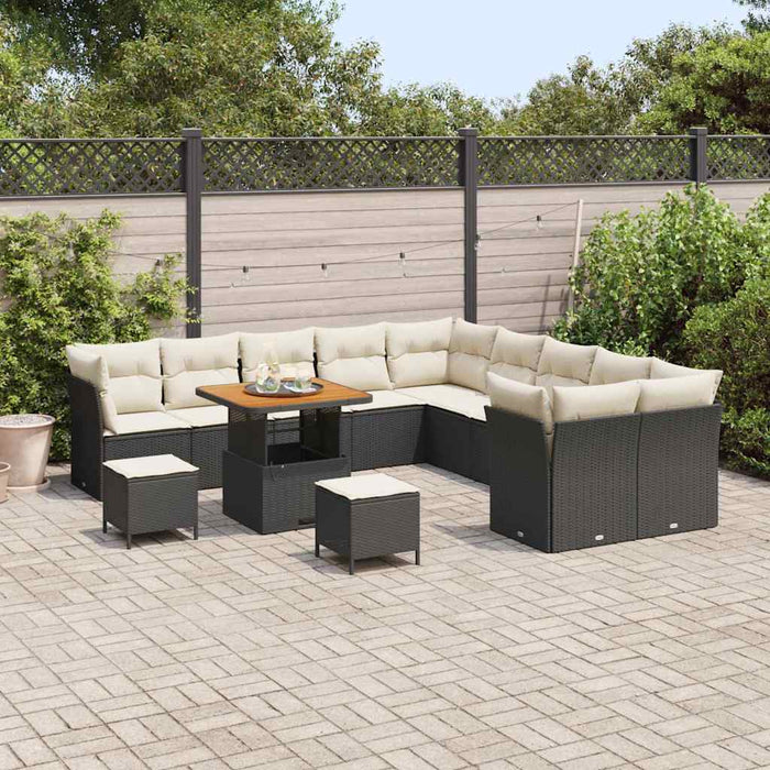Set de canapele pentru grădină 13 pcs Negru poliratan - WALTI WALTI