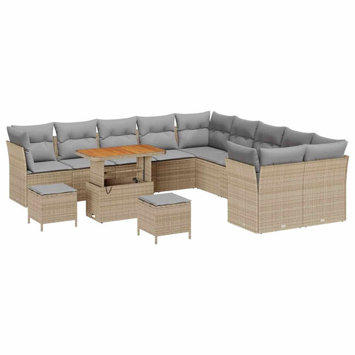 Set de canapele pentru grădină 13 pcs Bej poliratan - WALTI WALTI