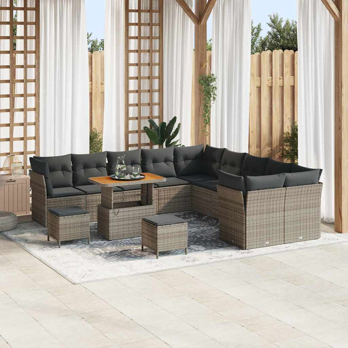 Set de canapele pentru grădină 13 pcs Gri poliratan - WALTI WALTI