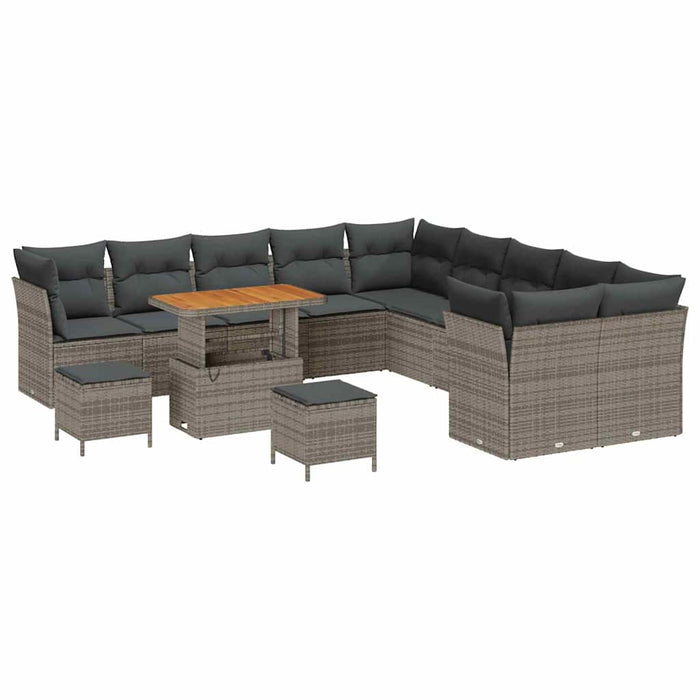 Set de canapele pentru grădină 13 pcs Gri poliratan - WALTI WALTI