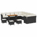 Set de canapele pentru grădină 14 pcs Negru poliratan - WALTI WALTI
