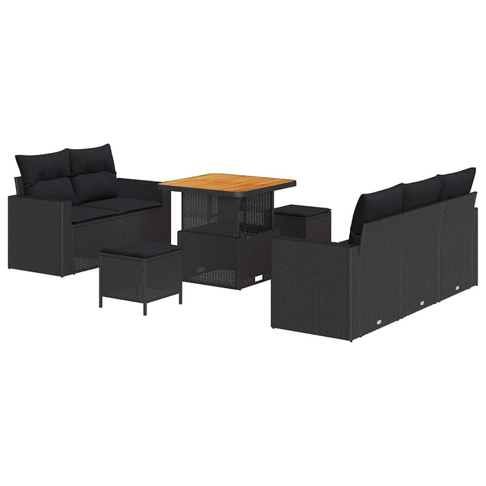 Set de canapele pentru grădină 8 pcs Negru poliratan - WALTI WALTI