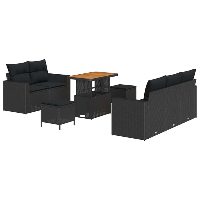 Set de canapele pentru grădină 8 pcs Negru poliratan - WALTI WALTI