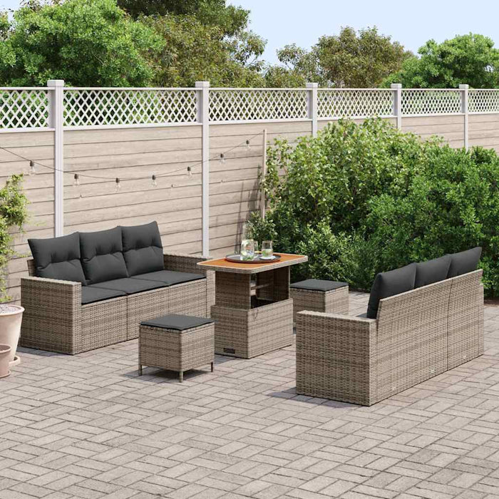 Set de canapele pentru grădină 9 pcs Gri poliratan - WALTI WALTI