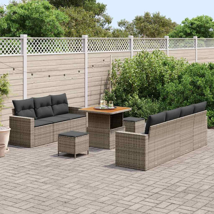 Set de canapele pentru grădină 10 pcs Gri poliratan - WALTI WALTI