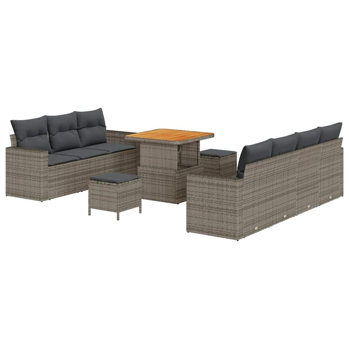 Set de canapele pentru grădină 10 pcs Gri poliratan - WALTI WALTI