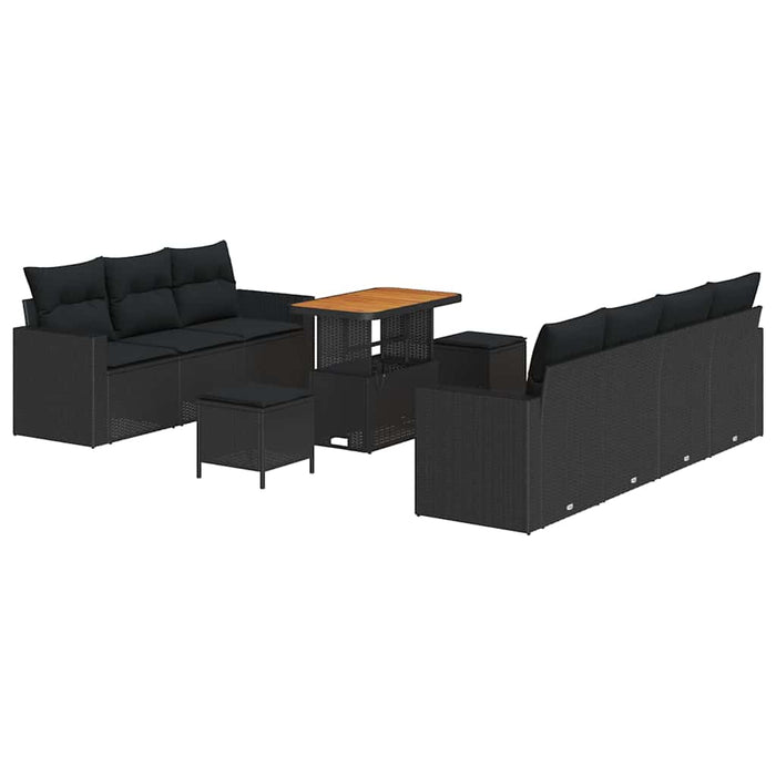 Set de canapele pentru grădină 10 pcs Negru poliratan - WALTI WALTI