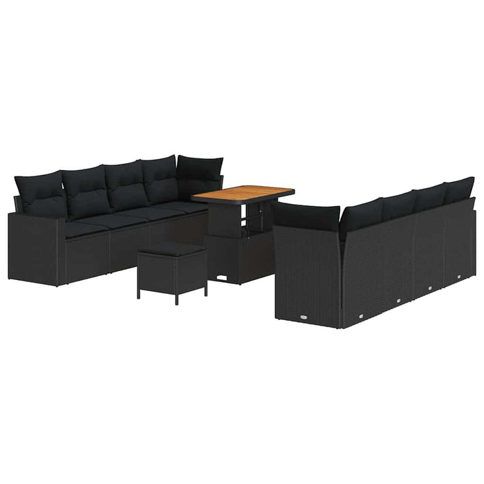 Set de canapele pentru grădină 11 pcs Negru poliratan - WALTI WALTI