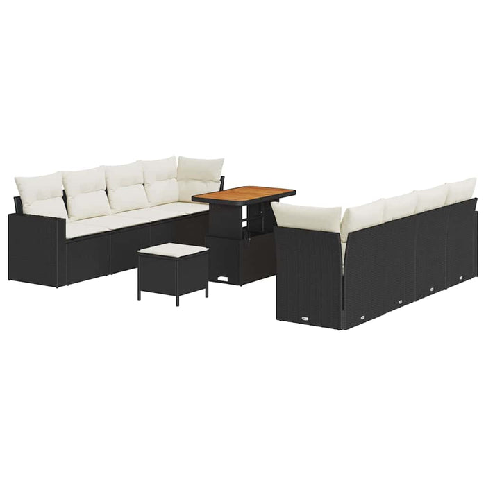 Set de canapele pentru grădină 11 pcs Negru poliratan - WALTI WALTI