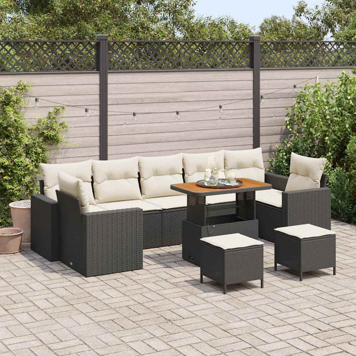 Set de canapele pentru grădină 10 pcs Negru poliratan - WALTI WALTI
