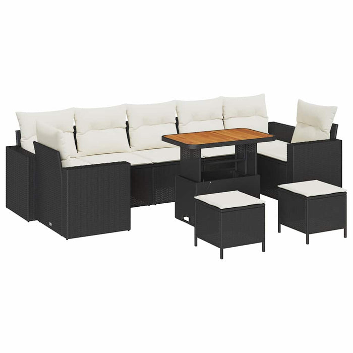 Set de canapele pentru grădină 10 pcs Negru poliratan - WALTI WALTI