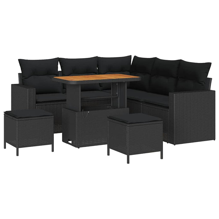 Set de canapele pentru grădină 8 pcs Negru poliratan - WALTI WALTI