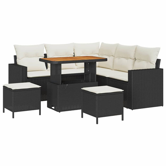 Set de canapele pentru grădină 8 pcs Negru poliratan - WALTI WALTI