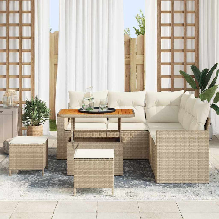 Set de canapele pentru grădină 8 pcs Bej poliratan WALTI