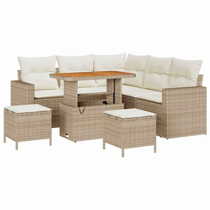Set de canapele pentru grădină 8 pcs Bej poliratan WALTI