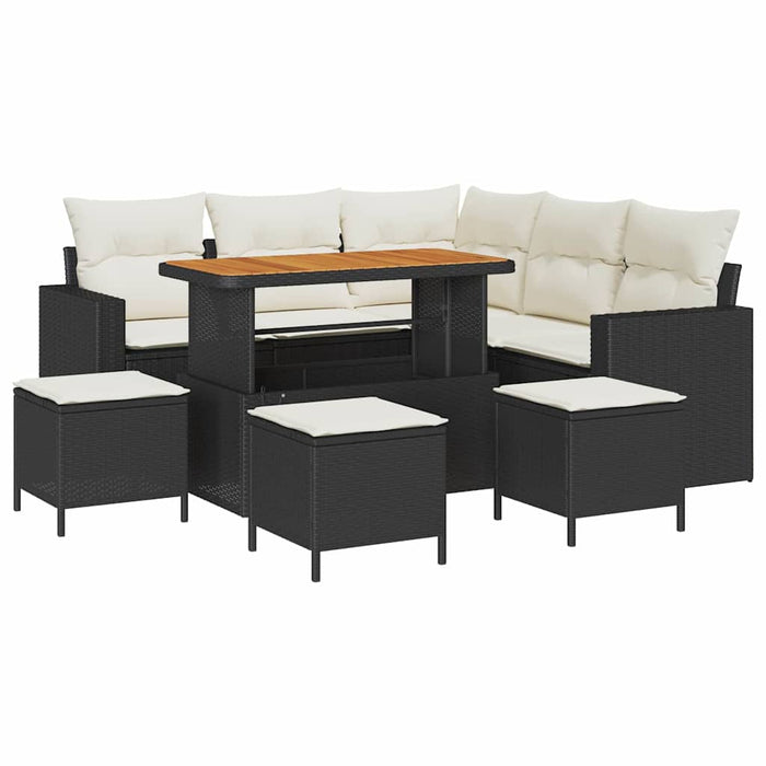 Set de canapele pentru grădină 9 pcs Negru poliratan - WALTI WALTI