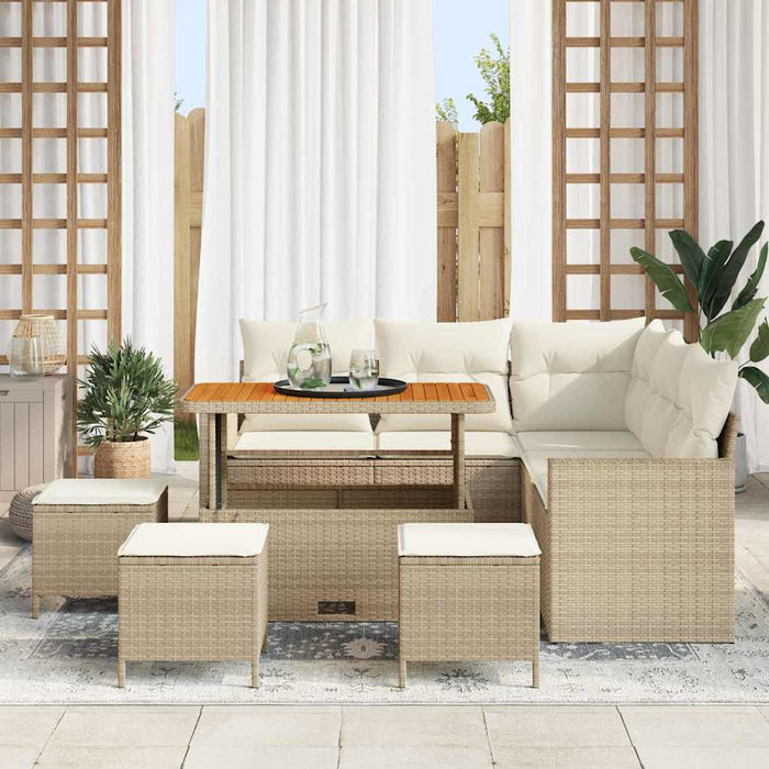 Set de canapele pentru grădină 9 pcs Bej poliratan - WALTI WALTI