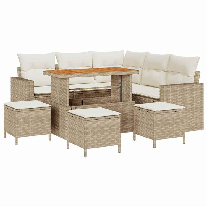 Set de canapele pentru grădină 9 pcs Bej poliratan - WALTI WALTI