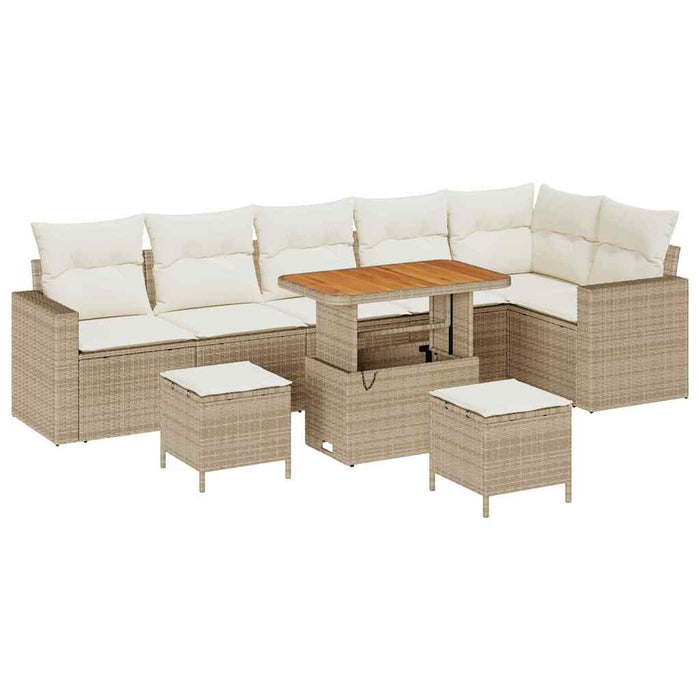 Set de canapele pentru grădină 9 pcs Bej poliratan - WALTI WALTI