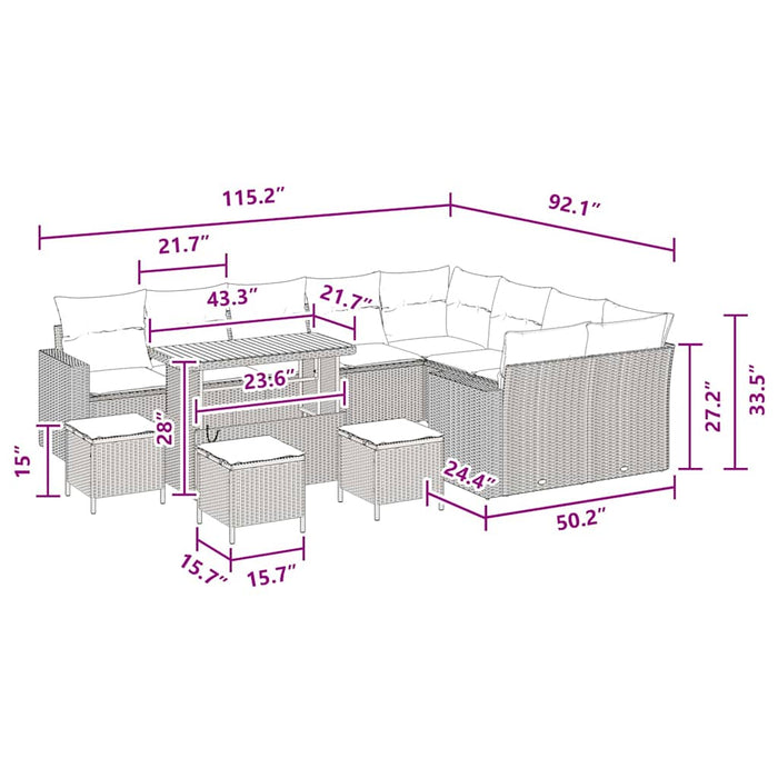 Set de canapele pentru grădină 13 pcs Negru poliratan - WALTI WALTI