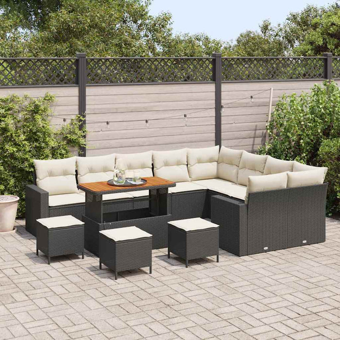 Set de canapele pentru grădină 13 pcs Negru poliratan - WALTI WALTI