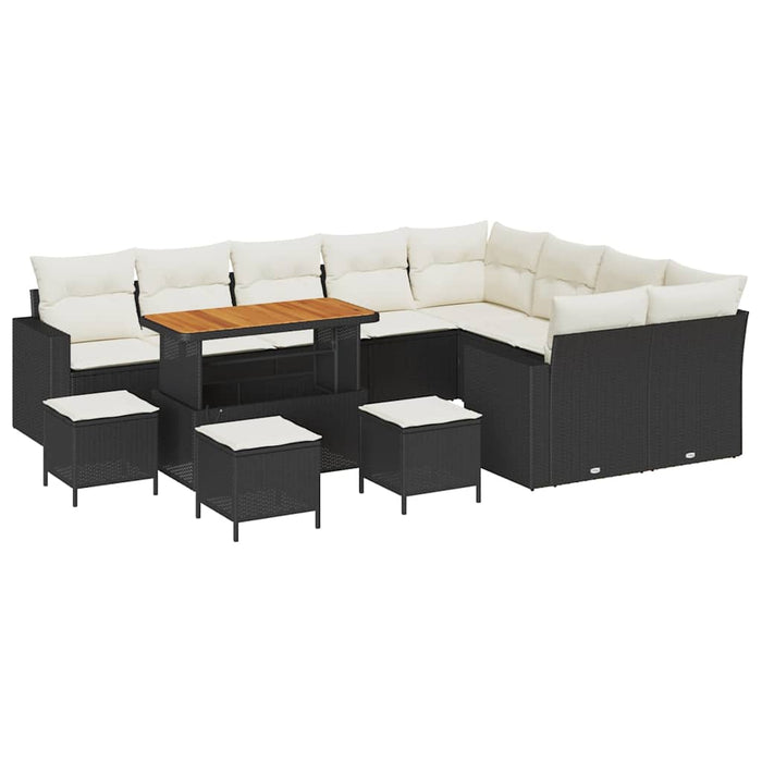 Set de canapele pentru grădină 13 pcs Negru poliratan - WALTI WALTI