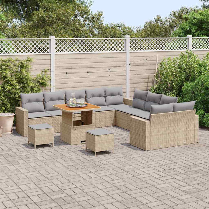 Set de canapele pentru grădină 13 pcs Bej poliratan WALTI